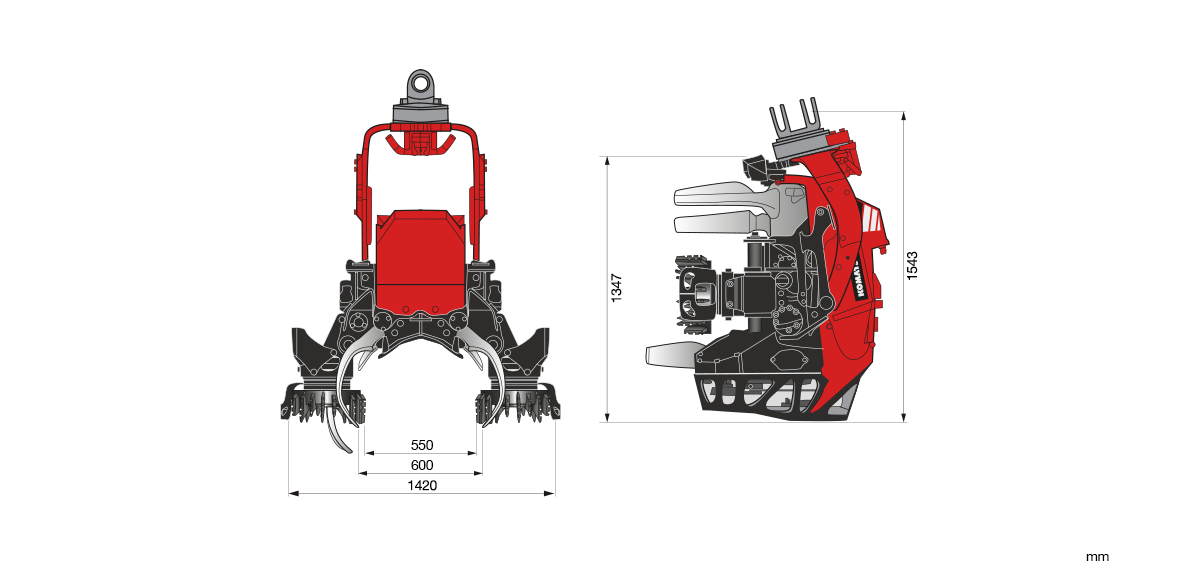 Aggregat Komatsu C93 med mått